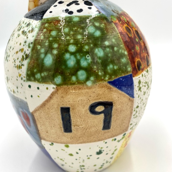 Vintage Ceramic Vase Jug 1986 multi color With Handle. - Picture 4 of 10
